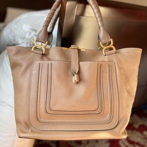 Chloe large Marcie Tote in nutmeg.